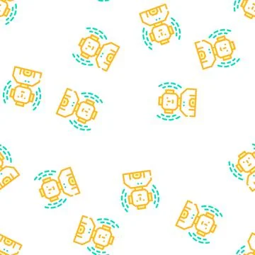 Robot fantasy character vector seamless pattern Stock Illustration