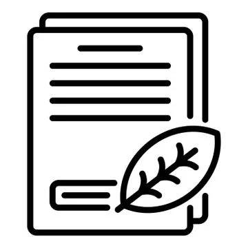 Robot farm documents icon, outline style 스톡 일러스트