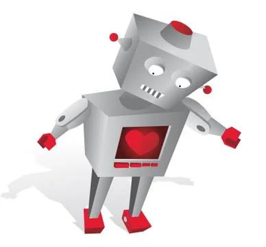 Robot with feelings / sensible technology Stock Illustration