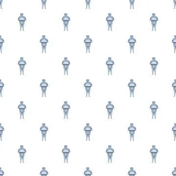 Robot figures creating a seamless pattern background Stock Illustration