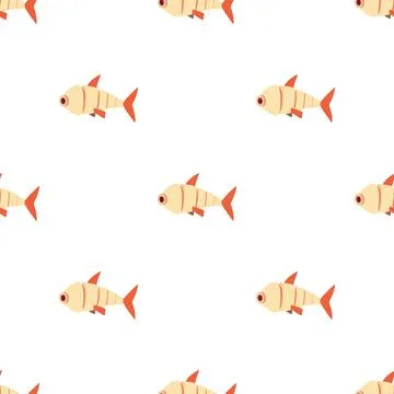 Robot fish pattern seamless vector Stock Illustration