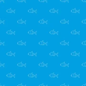 Robot fish pattern vector seamless blue Stock Illustration