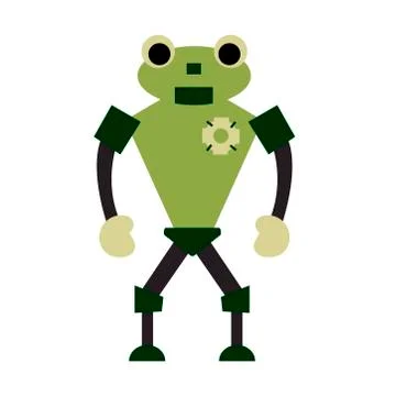 Robot flat character. Isolated stock illustration Stock Illustration