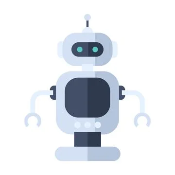 Robot flat clipart vector illustration Stock Illustration