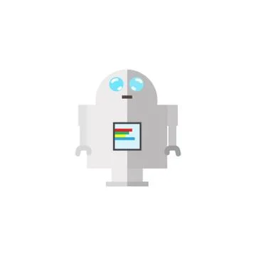 Robot, flat design isolated on white background vector illustration Illustrazione stock
