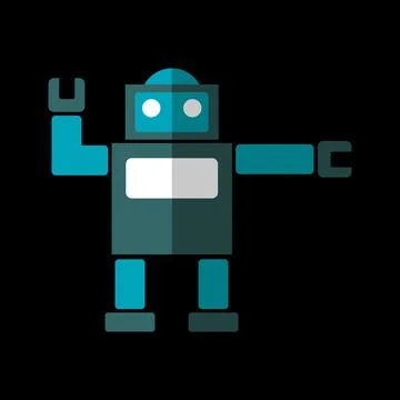 Robot flat icon Stock Illustration