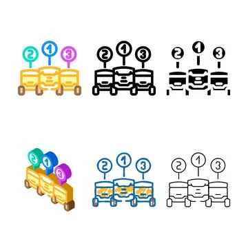 Robot fleet autonomous delivery color icon modern vector Stock Illustration