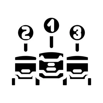 Robot fleet autonomous delivery glyph icon vector illustration Stock Illustration