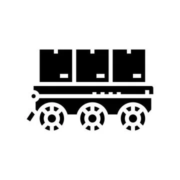 Robot fleet autonomous delivery glyph icon vector illustration イラスト素材