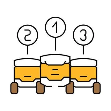 Robot fleet autonomous delivery icon color illustration Stock Illustration