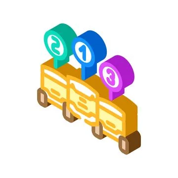Robot fleet autonomous delivery isometric icon vector illustration Stock Illustration