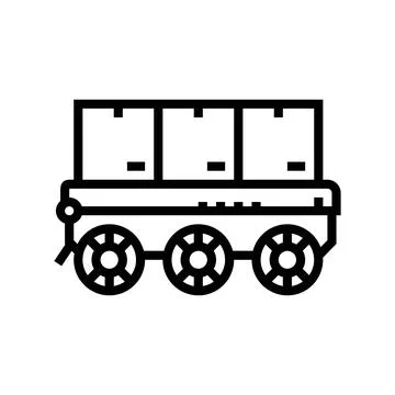 Robot fleet autonomous delivery line icon vector illustration 스톡 일러스트