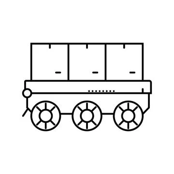 Robot fleet autonomous delivery line icon vector illustration イラスト素材