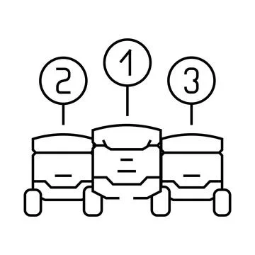 Robot fleet autonomous delivery line icon vector illustration Stock Illustration