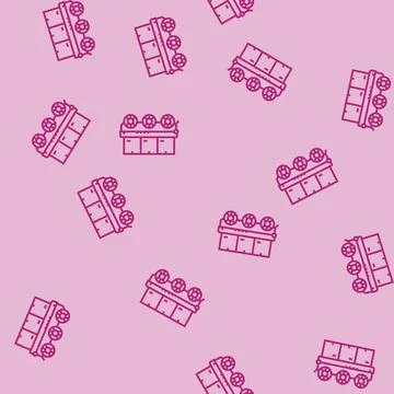 Robot fleet autonomous delivery line seamless pattern Stock Illustration