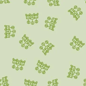 Robot fleet autonomous delivery line vector seamless pattern Stock Illustration