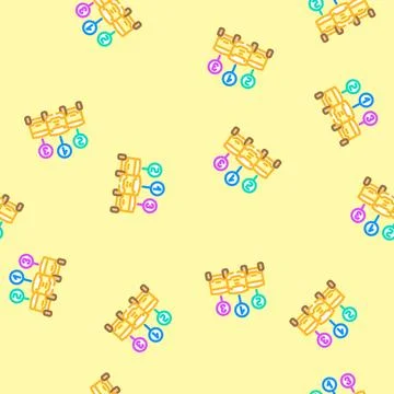 Robot fleet autonomous delivery vector seamless pattern Stock Illustration