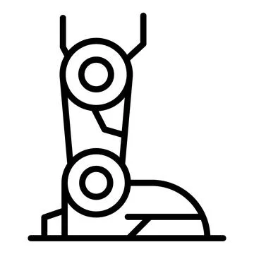 Robot foot icon outline vector. Exoskeleton suit Stock Illustration
