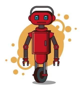 Robot funny cartoon Illustrazione stock