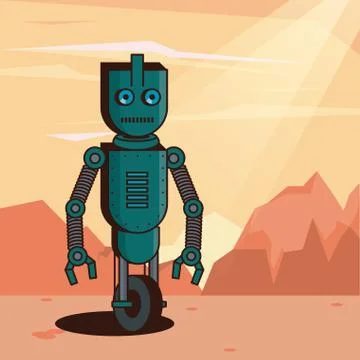 Robot funny cartoon 库存插图
