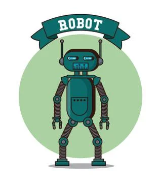 Robot funny cartoon Stock Illustration