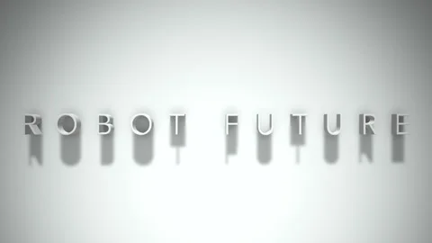 Robot future 3D title animation white text on a white background Stock Footage 299427491