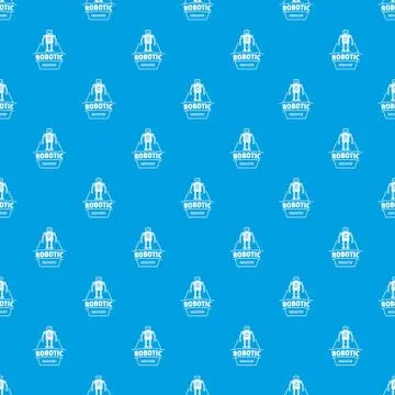 Robot future pattern seamless blue Illustrazione stock
