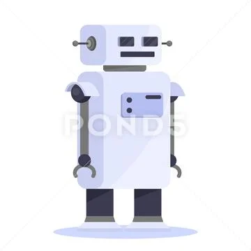 Robot, futuristic character of white color. Idea of automation Stock Illustration