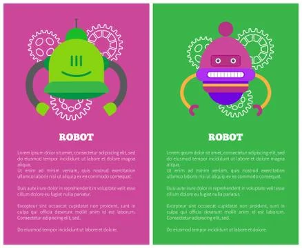 Robot Futuristic Creatures Vector Illustration Stock Illustration