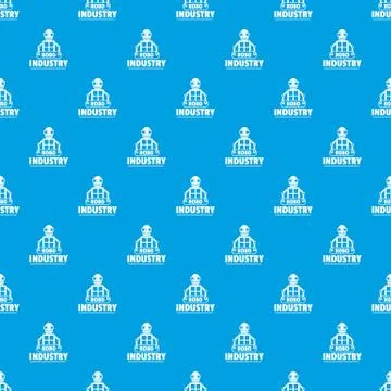Robot futuristic pattern seamless blue Stock Illustration