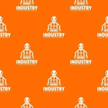 Robot futuristic pattern vector orange Illustrazione stock