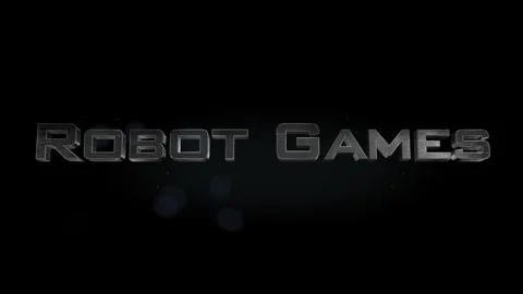 Robot Games title 3D metal text on black alpha channel background Stock Footage 301265523