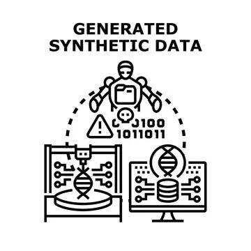 Robot generating synthetic data for scientific research Stock-Illustration