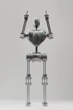 Robot gives a finger Stock Illustration