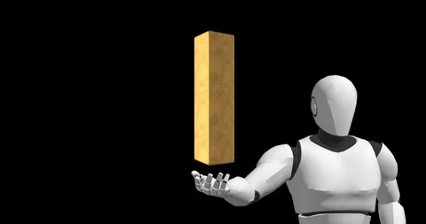 Robot with golden bar artificial intelligence Video stock 106644106