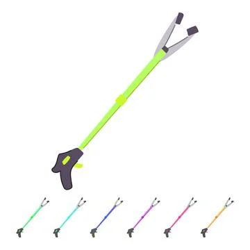 Robot grabber tool vector cartoon graphic Stock Illustration