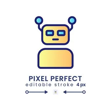 Robot gradient fill desktop icon Illustrazione stock