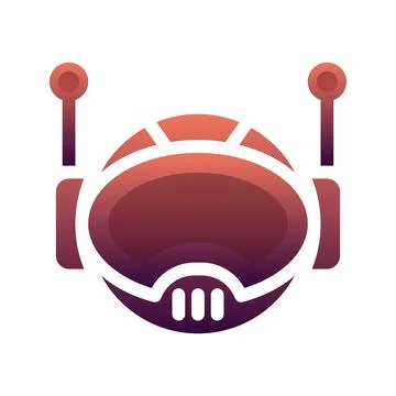Robot gradient logo design template icon Stock Illustration