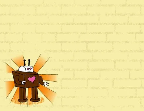 Robot graffiti on a brick wall Иллюстрация