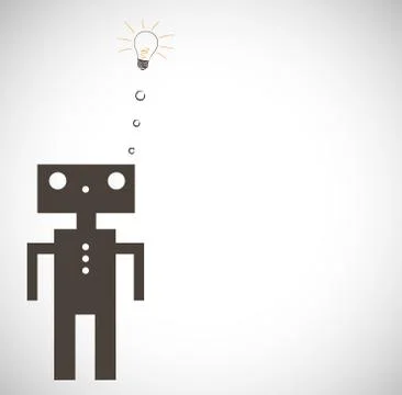 Robot on Grey Background. Vector Stock Illustration