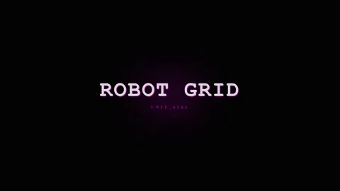 Robot Grid Digital Glitch Effect with Futuristic Text Overlay Stock Footage 331568248