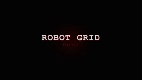 Robot Grid Title Screen with Glitch Effect - Futuristic Technology Concept Stock Footage 331568383