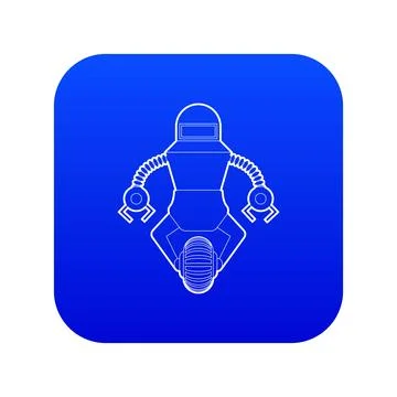 Robot guard icon blue Illustrazione stock