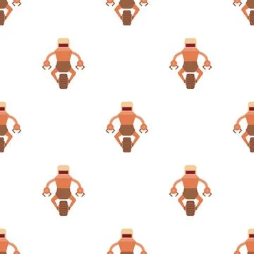 Robot guard pattern seamless vector Stock Illustration