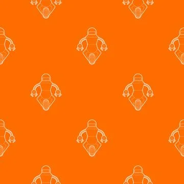 Robot guard pattern vector orange Stock Illustration