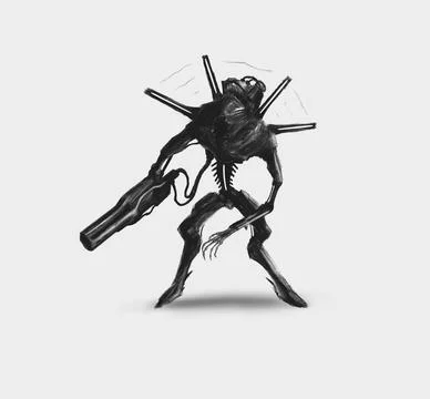 Robot with gun character design Stock Illustration