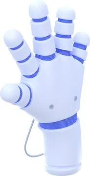 Robot hand 3d render, open chatbot cyborg palm Illustrazione stock