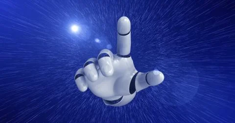 Robot Hand Activating Digital Hud Display イラスト素材