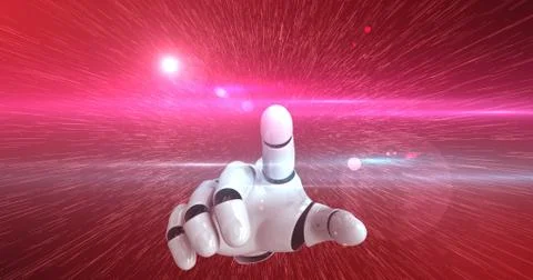 Robot Hand Activating Digital Hud Display イラスト素材