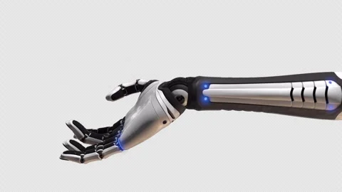 Robot Hand With Alpha 03 Stock Footage 293571053